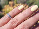 18k white gold "BOW" Art Deco vintage 5 diamond wedding band