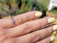 Platinum Art Deco vintage 7 diamond wedding band