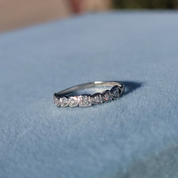 Platinum Art Deco vintage 7 diamond wedding band