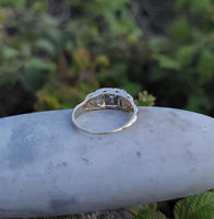 14k gold two tone diamond estate Deco c.1930's ring