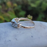 14k gold two tone diamond estate Deco c.1930's ring