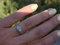14k gold two tone diamond estate Deco c.1930's ring