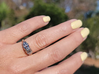 14k gold two tone diamond estate Deco c.1930's ring