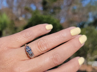 14k gold two tone diamond estate Deco c.1930's ring