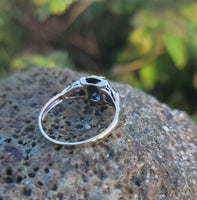14k gold two tone 3 diamond estate Deco c.1930's ring