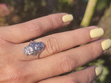 platinum Art Deco c.1920's filigree diamond glove shield ring