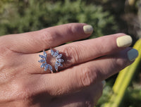 14k white gold 12 diamond estate curved band - guard