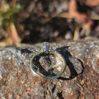 14k gold two tone old mine cut diamond solitaire antique estate ring - apx .32ct