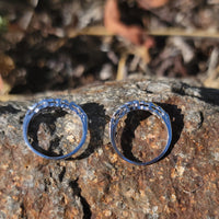 14k white gold 7 diamond estate curved band - guard
