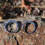 14k white gold 7 diamond estate curved band - guard