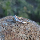 14k gold two tone 3 diamond estate Deco c.1930's ring * Includes resizing to 8