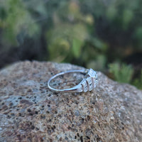 14k white gold ART DECO c.1920's diamond vintage estate antique ring