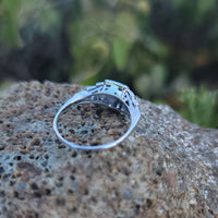 14k white gold ART DECO c.1920's diamond vintage estate antique ring