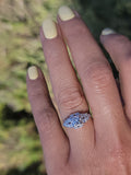 14k white gold ART DECO c.1920's diamond vintage estate antique ring