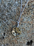 18k gold two tone Art Deco c.1920's sapphire & diamond necklace pendant