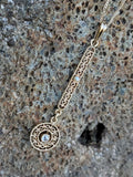 14k gold Victorian diamond & pearl necklace pendant lavaliere