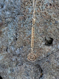 14k gold Victorian diamond & pearl necklace pendant lavaliere