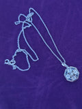 18k gold two tone Art Deco c.1920's sapphire & diamond necklace pendant
