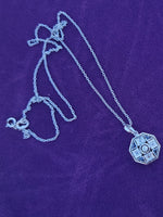18k gold two tone Art Deco c.1920's sapphire & diamond necklace pendant