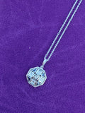18k gold two tone Art Deco c.1920's sapphire & diamond necklace pendant