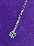 14k gold Victorian diamond & pearl necklace pendant lavaliere