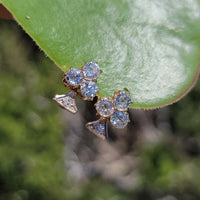 17k gold Edwardian estate old mine cut diamond lever back earrings - Club - Clover