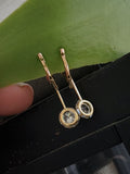 platinum & 14k two tone gold diamond c.1920's -1930's lever back earrings - apx .52ct tw