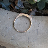 14k white gold 5 diamond Art Deco estate band- apx .25ct tw