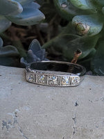 14k white gold 5 diamond Art Deco estate band- apx .25ct tw