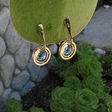 platinum & 14k gold antique aquamarine & old mine cut diamond earrings