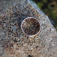 14k rose & yellow gold two tone RETRO mid-century sapphire & diamond band - size 8.5