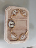 10k yellow gold carved shell cameo cherub angel antique bracelet