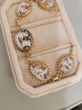10k yellow gold carved shell cameo cherub angel antique bracelet