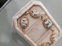10k yellow gold carved shell cameo cherub angel antique bracelet