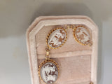 10k yellow gold carved shell cameo cherub angel antique bracelet