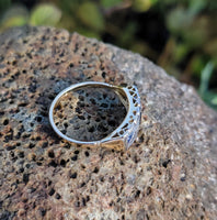 18k gold two tone Deco estate Sapphire & Diamond Ring Band