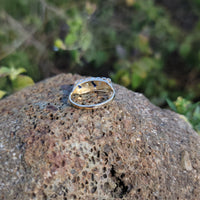 18k gold two tone Deco estate Sapphire & Diamond Ring Band