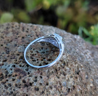 14k white gold ART DECO c.1920's diamond vintage estate antique ring- apx .16ct tw