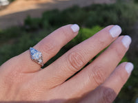 14k white gold ART DECO c.1920's diamond vintage estate antique ring- apx .16ct tw