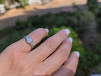 14k white gold ART DECO c.1920's diamond vintage estate antique ring- apx .16ct tw