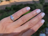 14k white gold ART DECO c.1920's diamond vintage estate antique ring- apx .16ct tw