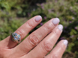 platinum Art Deco c.1920's emerald & European cut diamond estate vintage antique ring