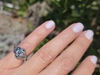 platinum Art Deco c.1920's emerald & European cut diamond estate vintage antique ring