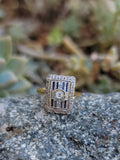 18k gold two tone Deco estate Sapphire & Diamond Ring