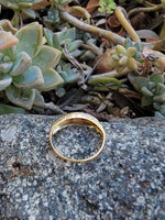 18k gold two tone Deco estate diamond & sapphire ring - band