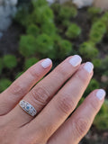 14k gold two tone color changing Natural Alexandrite & diamond estate Deco ring