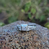 18k white gold c.1920's filigree diamond ring - apx .24ct tw