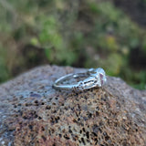 18k white gold c.1920's filigree diamond ring - apx .24ct tw