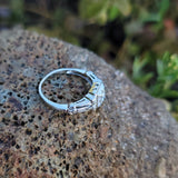 18k white gold c.1920's filigree diamond ring - apx .24ct tw