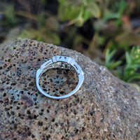 18k white gold c.1920's filigree diamond ring - apx .24ct tw